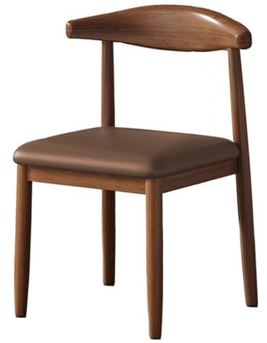 Livmorx おしゃれ ダイニング椅子 ダイニングチェア 木製 PU 北欧 椅子 1脚 背もたれ付き 座面 キッチンチェア いす 疲れない 軽量 クッション付き キッチン/リビング兼用 木製 背もたれあり (胡桃,コーヒー色)