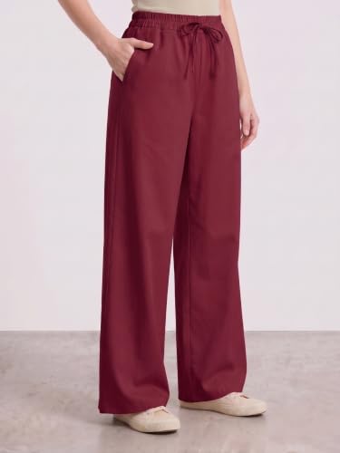 Image of Vogaan Women's High-Waist Korean Trousers with Wide Baggy Fit | Trendy GenZ Streetwear Pants | Trousers | Women Trousers