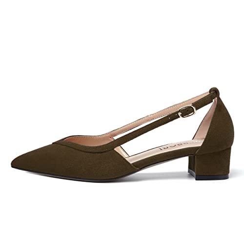 MERRORI Womens Office Slip On Block Solid Pointed Toe Casual Chunky Low Heel Pumps Shoes 1.5 Inch2