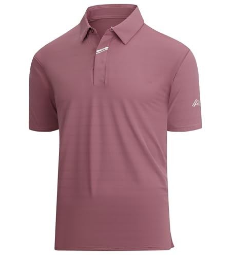 Image of Damipow Premium Golf Shirts for Men Dry Fit Performance Polo Short Sleeve Collared Shirt