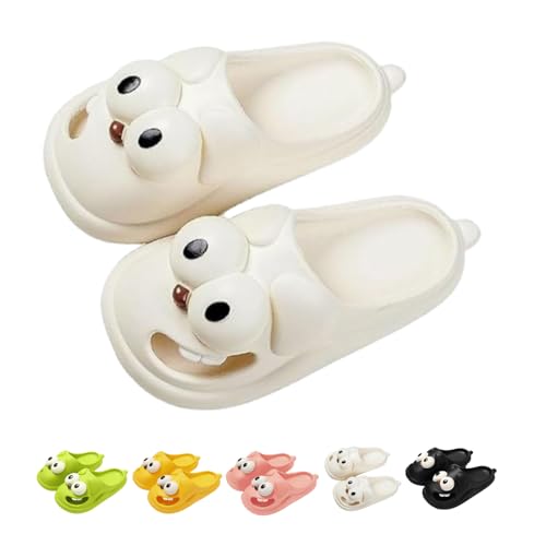 Solemates Kissing Slippers, Kissing Slippers Tongue, Big Eyes Dog Pillow Slipper for Women Men, Non-slip Thick Sole