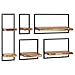 vidaXL Set d'Étagères Murales 5 pcs Bois d'Acacia Massif et Acier Rangement