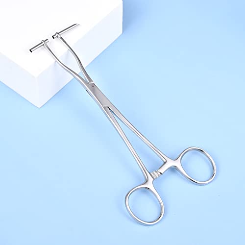 JIESIBAO Septum Piercing Clamps Forceps, 6" Pliers Surgical Stainless Steel Body Piercing Tools for Nose Septum Ear Cartilage Industrial Piericng Tube Forceps Pliers by JIESIBAO - Image 3