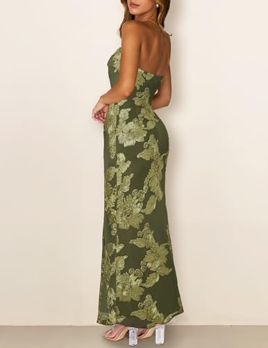 Image of MEROKEETY Women's Summer Floral Wedding Guest Cocktail Maxi Dress