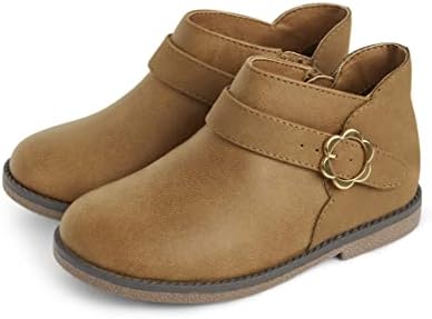 Gymboree, and Toddler Girls Faux Leather Booties,TAN,12 | Image 1