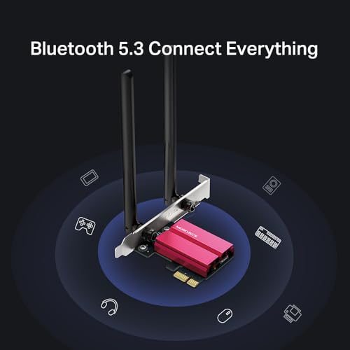 Mercusys MA86XE Wi-Fi 6E PCIe Tarjeta de Red AXE5400, Adaptador Tri-Banda con Bluetooth 5.2, MU-MIMO, OFDMA, WPA3, Compatible con Windows 11 y 10 miniatura 4