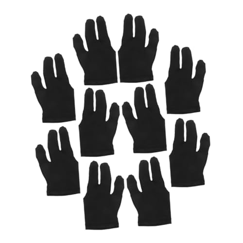 10pcs Elastic Billiard Gloves: Left/Right Hand Pool Table Gloves - 3-Finger Design for Precision Shots - /Women’s Tournament Essentials