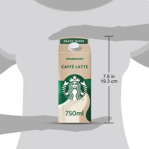Starbucks Caffè Latte Eiskaffee | 6 x 750ml | mit feinstem Espresso aus 100% Arabica-Bohnen und Milch | ideal für Zuhause
