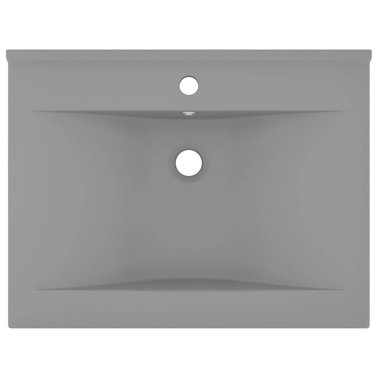 ShGaxin Lavabo de Lujo con Grifo cerámica 60x46 cm Gris Claro, Fregadero, Lavabo Baño, Lavamanos Baño, Lavatorio Casa De Banho, Mueble Lavabo sobre Encimera