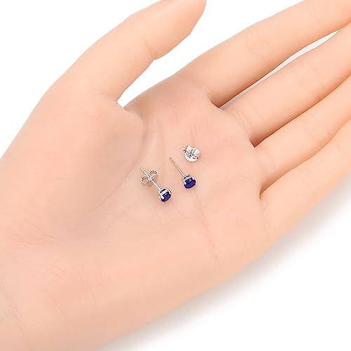 2 Pairs Adabele Authentic Sterling Silver Birthstone Stud Earrings 4mm 4mm/0.25 Carat Tiny Cubic Zirconia Imitation Diamond Gemstone Hypoallergenic Nickel Free Tarnish Resistant Women Men Jewelry4