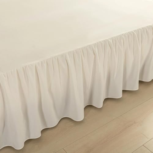 Bed Skirt Full Size Ruffled Bed Skirt with Split Corners, Full Bed Skirts 12 Inch Drop with Platform, 12'' Full-Ivory
