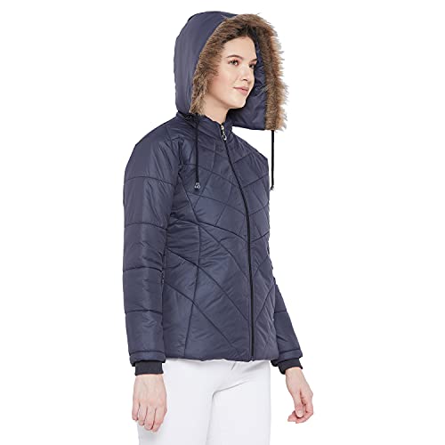 Image of VERO AMORE Women's Black winter wear full sleeve solid parka Jacket-2175A