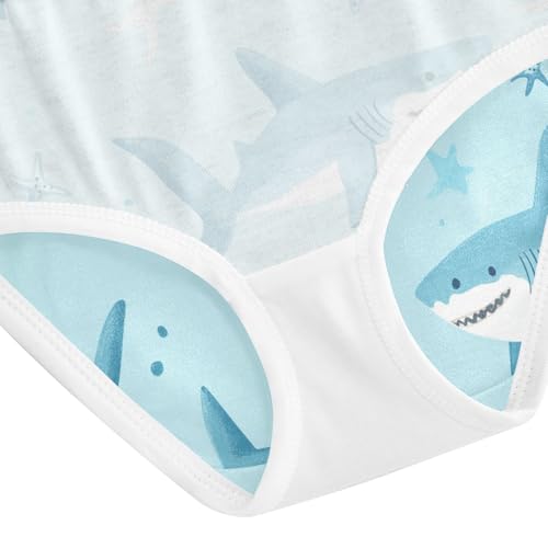 Wusikd Sharks Starfish Girls' Underwear Cotton Girls Briefs Soft Toddler Underwear 2T4