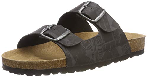 Plantare: Sughero/Gomma Lico Bioline Man, Sandali, Uomo, Anthracite Nero Print, 40 EU