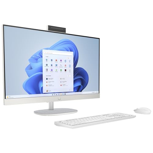 HP All-in-One Desktop-PC | 27' FHD Display | AMD Ryzen™ 7 7730U | 16 GB DDR4 RAM | 1 TB SSD | AMD Radeon™-Grafikeinheit | Windows 11 Home | Weiß