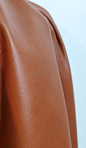 NAT Leathers Brown Cognac Tan Weekender Two Tone Oily Upholstery Chap Cowhide 20 inch x 30 inch Cutting Piece Genuine Leather Hide Skin (20