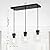 ROCUNSI 3-Light Pendant Light Fixtures with Clear Glass, Black Hanging Light Fixture for Ceiling, Adjustable Kitchen Island Light for Dinning Room, Bedroom,Hallway, E26 Base, Bulbs Not Included
