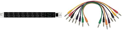 Behringer RX1602 V2 Rackmount Line Mixer & On-Stage Hot Wires Straight 1/4" TRS Patch Cables, 17" (8 Pack) image 3