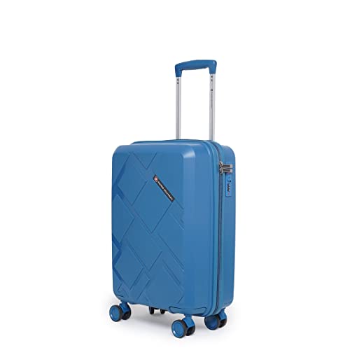 Image of SWISS MILITARY Star Hard Luggage Trolley Bag - 20 & 24Inch, Textured Durable Design, 360 Rotatable 8 Spinner Wheels, TSA Lock, Spacious & Lightweight Cabin Overnighter Bag, Stylish Navy Finish