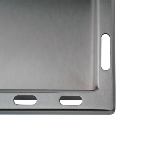 CHEFGASTRO Grillplatte Edelstahl einsetzbare Plancha für Broil King Baron & Crown | 31,5 x 43,7 x 4 cm für Gasgrills