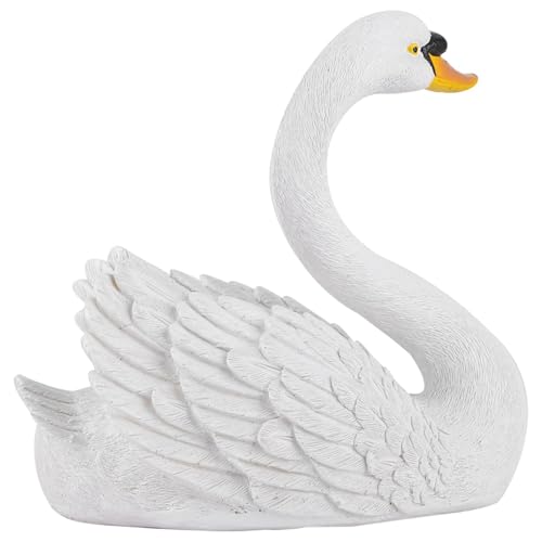 Gsycle Floating Swan Pond Ornament, Lifelike Resin Swan Decoy for