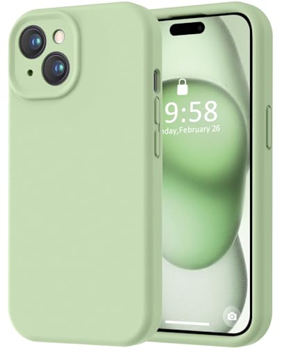 Image of LOVE 3000 Compatible with iPhone 15 Case, [Smooth Silicone Full Coverage Camera] [8ft Drop Protection], Soft Microfiber Lining Full Body Protective Case for iPhone 15 6.1 inch - Matcha