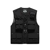 [M's Life] エムズ ライフ アウトドア 多機能ベスト フィッシング カメラマン メンズ レディース ベスト 通気 速乾 ジャケット (ブラック,L)