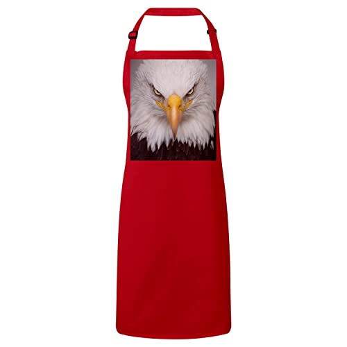 Tablier rouge aigle pygargue cadeau original pour passionné de culture usa