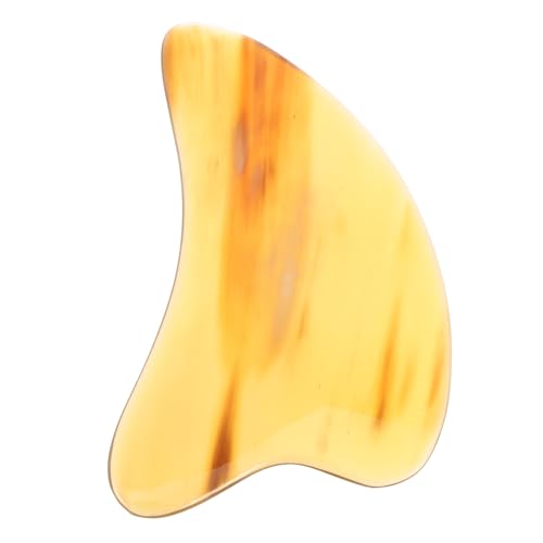 MOLUCKFU Gua Sha Profesional de Cuerno de Búfalo Raspador Facial Portátil para Masaje y Herramienta Facial Compacta para Masaje de Cuello y Piel