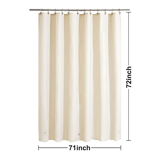 Image of Barossa Design Beige Shower Curtain Liner - Premium PEVA, BPA & PVC Free, No Chemical Smell, Lightweight Standard Size Shower Curtain with 3 Magnets, Metal Grommets - Beige