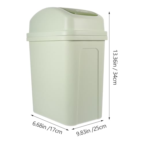 Caneca de basura grande con tapa de plástico 15l color verde claro miniatura 2