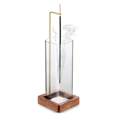 Quemador Incienso Madera cenicero, Soporte de Incienso de Madera, Soporte para Varilla de Incienso de Madera, con Coleccionista de Cenizas Perfumadas, Adecuado para Dormitorios, Salas de Meditación