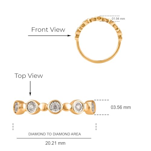 Cali Trove, Gold Vermeil Plated Diamond Wedding Rings For Women in 925 Sterling Silver | 1/20, 1/10, 1/6 CT Diamond Stackable Rings for Women | Gold Silver Rings for Women | Anniversary Band for Women3