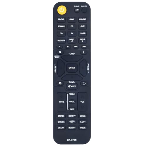 RC-970R - Mando a distancia de repuesto para audio y vídeo compatible con receptor AV Onkyo TX-SR494, TXSR494, TX-SR393, TXSR393, HT-S3910, HTS3910, HT-R398, HTR398 receptores de cine en casa
