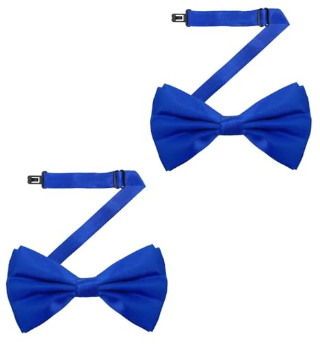 Image of MDSTYLE Bow Ties for Men Pre-Tied Adjustable - Classic Men's Bow Tie - Tuxedo Wedding Formal Bowtie Solid Color Bowties (Royal Blue 2pcs)