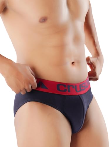 Image of CRUSOE Men's Antimicrobial Super Combed Cotton Fashion Brief - Pack of 2 | Breathable, Soft Stretch Fit Underwear | Tag-Free, Odor Control Innerwear