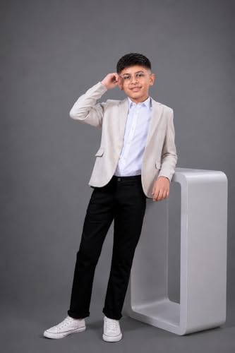 Image of SaintX Kids Boys Premium Blazer | Stretchable Structured Performance Grade Fabric | Fully Lined | Slim Fit | Formal & Casual Multi-Purpose Coat (1-14 Years KB02)