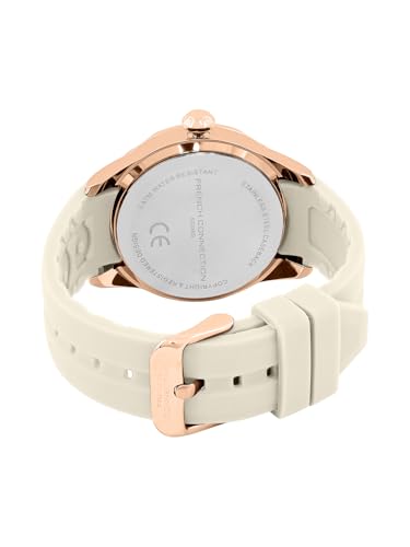 Image of French Connection Octyra | Multi-Function | White Dial | Beige Silicone Strap | Watch for Women - FCD6G