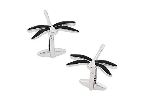 Mancuernillas Dragonfly negras clásicas para hombre miniatura 1