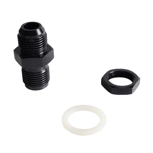 NIHUIFA Aluminium-Kraftstoffzellen-Schott-Adapter, 6AN, 8AN, 10AN, 12AN, Zubehör, schwarz, Brennstoffzellen-Schott-Adapter