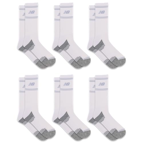 New Balance Unisex-Adult's Men's and Women's Performance Cushioned Crew Socks-6 & 12 Pairs-Moisture Wicking3