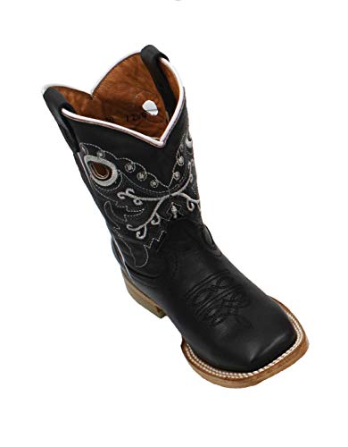 Dona Michi Kids genuine cowhide cowboy square toe western leather sole boots