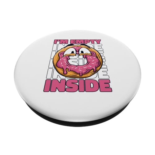 I'm Empty Inside Doughnut Maker Glazed Lover Donut PopSockets Swappable PopGrip, Black - Image 2