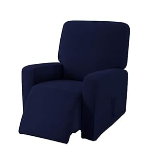 E EBETA Jacquard Housse de Fauteuil, Housse de Fauteuil à Oreilles Tissu Doux Polyester Protecteur pour Chaise Canapé (Bleu foncé)
