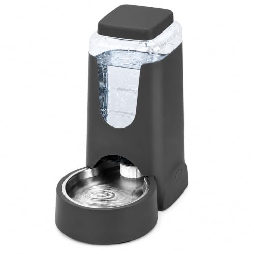 Image of PetVogue Automatic Cat Water Dispenser with Stainless Steel Bowl Dog Gravity Waterer for Small Medium Pets Puppy Kitten