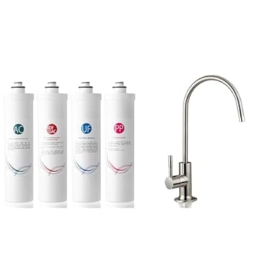 iSpring 4-Stage Ultra Filtration Faucet Bundle with Sediment, UF, KDF, Activated Carbon Filters and Lead-Free RO Faucet