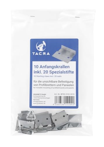 10 TaCra Anfangskrallen Anfangsprofilholzkrallen inkl. Nägel/Stifte