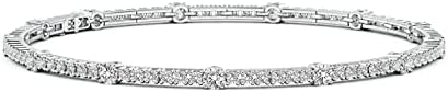 Angara Natural 2.2 Ct Diamond Tennis Bracelet for Women in 14K White Gold (Color : I-J | Clarity : I1-I2) | April Birthstone, Birthday, Engagement, Anniversary Jewelry Gift For Women
