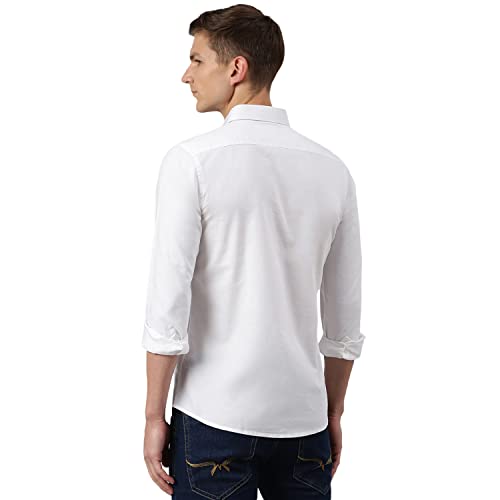 Image of Thomas Scott Men's Premium Slim Fit 100% Cotton Casual Shirt | Button-Down Collar | Full Sleeves | Solid Shirt for Men