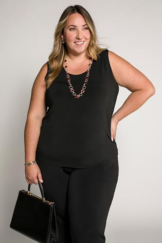 Ulla Popken Tanktop Magliette, Schwarz, 56-58 Donna - 3